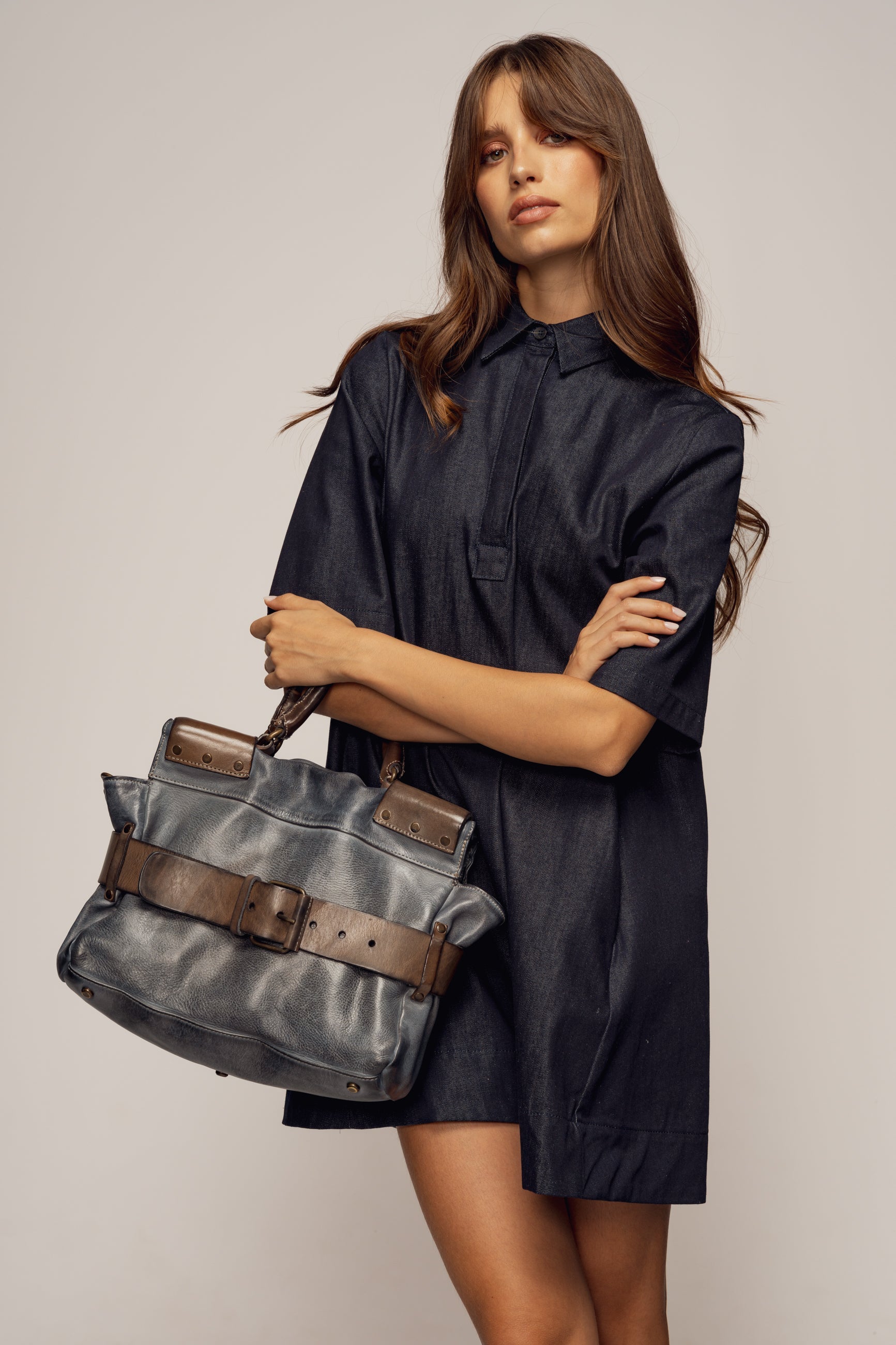 Belted Tote Denim